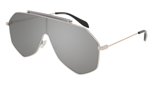 Alexander Mcqueen Sunglass Man Silver Gold Silver