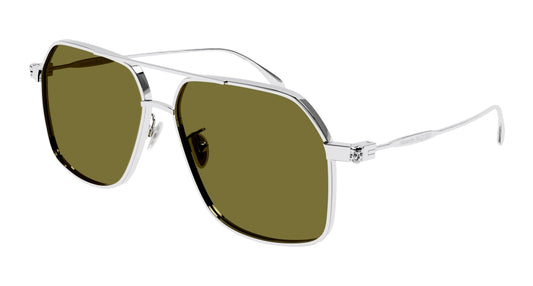 Alexander Mcqueen Sunglass Man Silver Silver Green