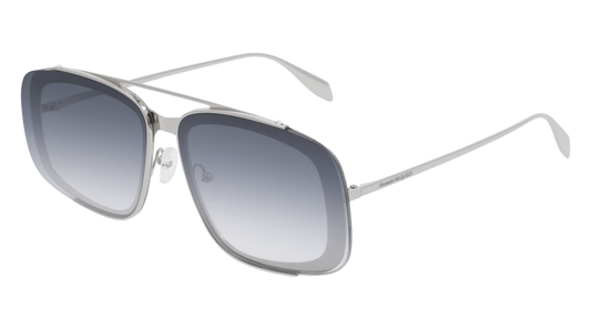 Alexander Mcqueen Sunglass Man Silver Silver Grey