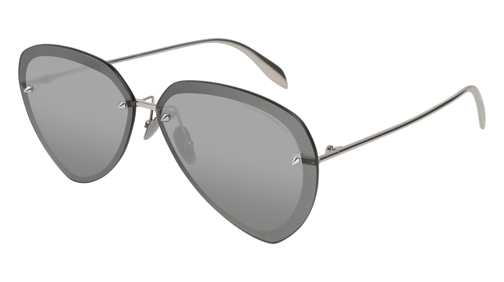 Alexander Mcqueen Sunglass Man Silver Silver Silver