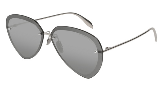 Alexander Mcqueen Sunglass Man Silver Silver Silver