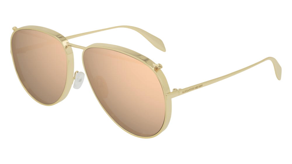 Alexander Mcqueen Sunglass Unisex Gold Gold Pink