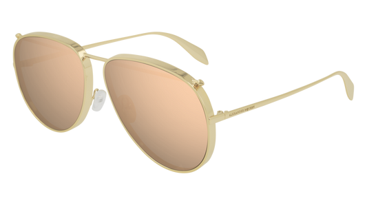 Alexander Mcqueen Sunglass Unisex Gold Gold Pink