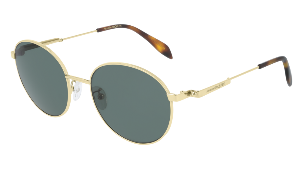 Alexander Mcqueen Sunglass Unisex Gold Gold Green