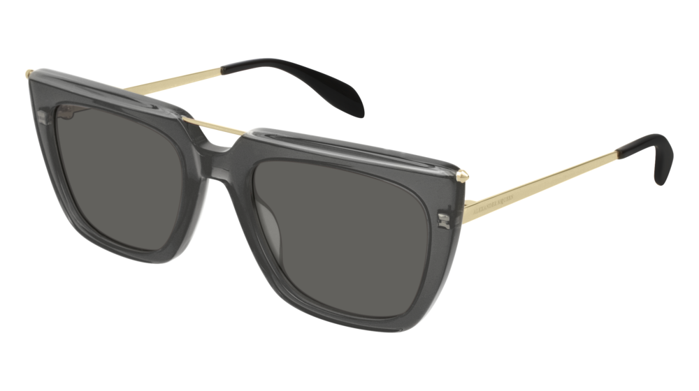 Alexander Mcqueen Sunglass Unisex Grey Gold Grey