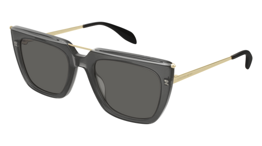 Alexander Mcqueen Sunglass Unisex Grey Gold Grey