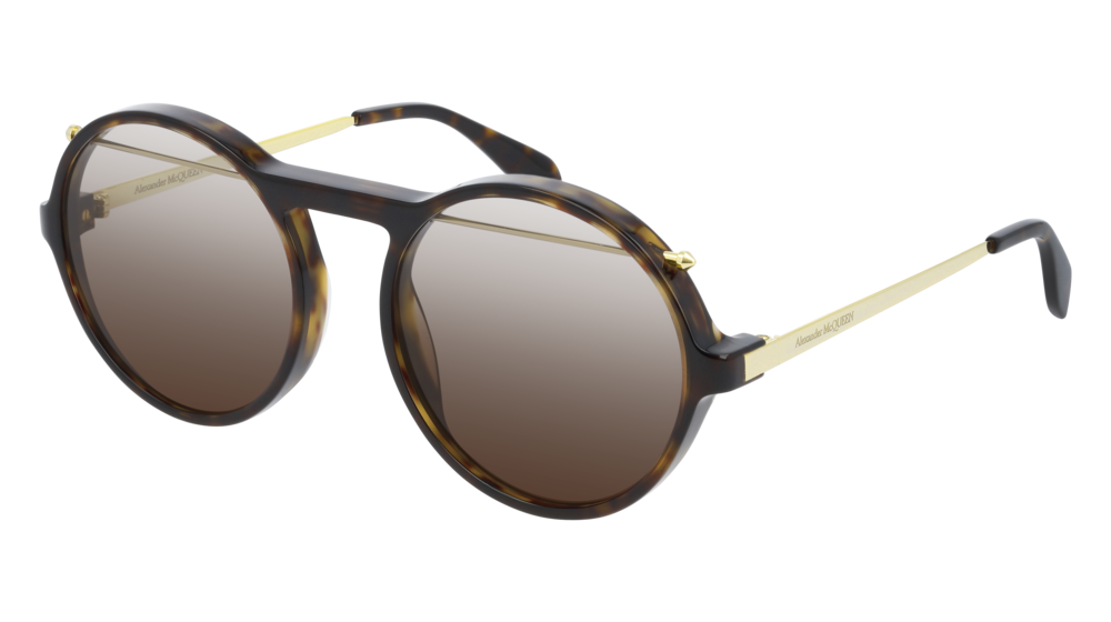 Alexander Mcqueen Sunglass Unisex Havana Gold Brown