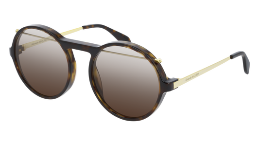 Alexander Mcqueen Sunglass Unisex Havana Gold Brown