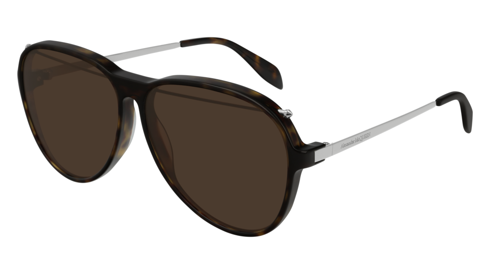 Alexander Mcqueen Sunglass Unisex Havana Ruthenium Brown