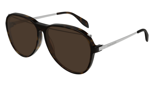 Alexander Mcqueen Sunglass Unisex Havana Ruthenium Brown