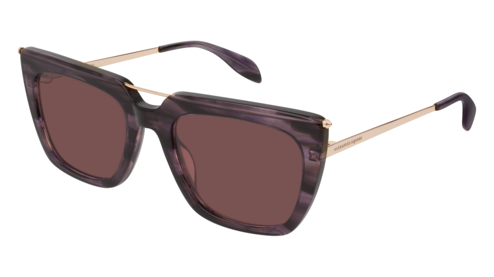 Alexander Mcqueen Sunglass Unisex Violet Gold Red