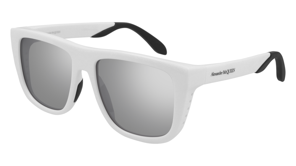 Alexander Mcqueen Sunglass Unisex White White Silver