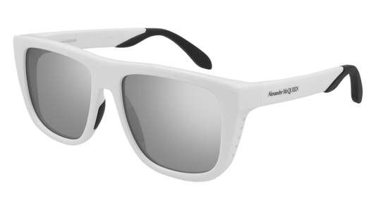 Alexander Mcqueen Sunglass Unisex White White Silver