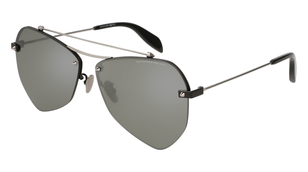 Alexander Mcqueen Sunglass Unisex Black Ruthenium Silver