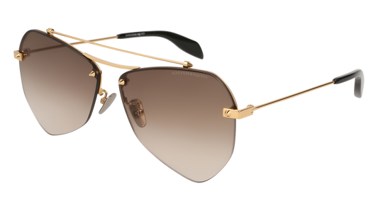 Alexander Mcqueen Sunglass Unisex Gold Gold Brown