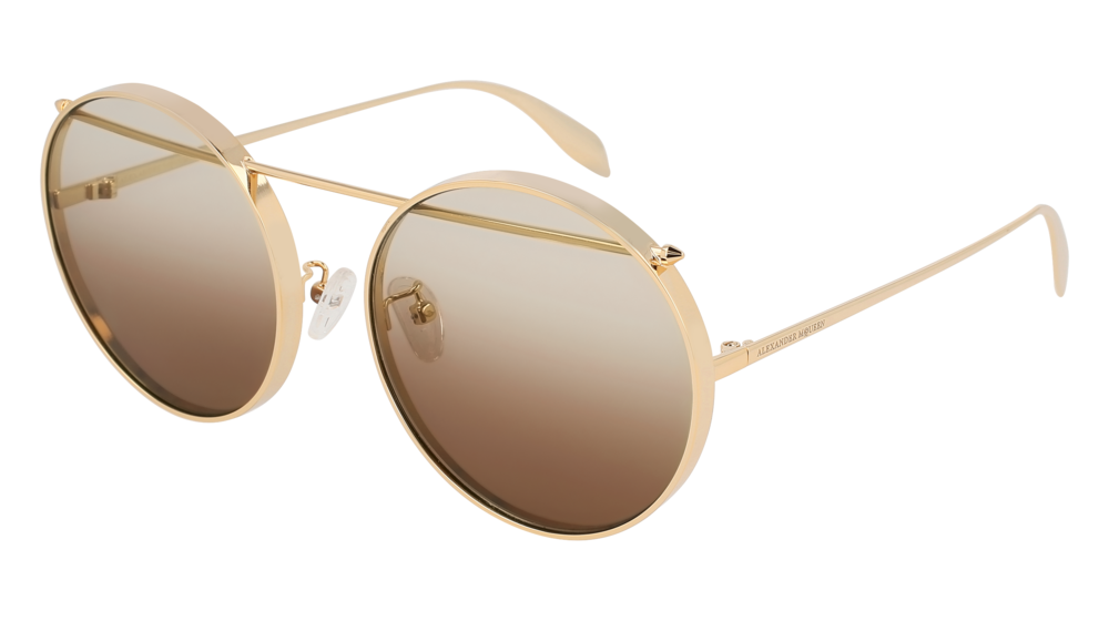 Alexander Mcqueen Sunglass Unisex Gold Gold Brown