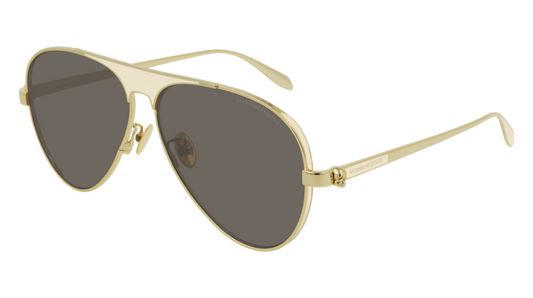 Alexander Mcqueen Sunglass Unisex Gold Gold Brown