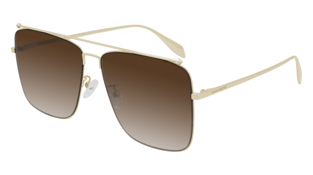 Alexander Mcqueen Sunglass Unisex Gold Gold Brown