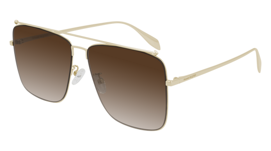 Alexander Mcqueen Sunglass Unisex Gold Gold Brown