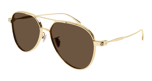 Alexander Mcqueen Sunglass Unisex Gold Gold Brown