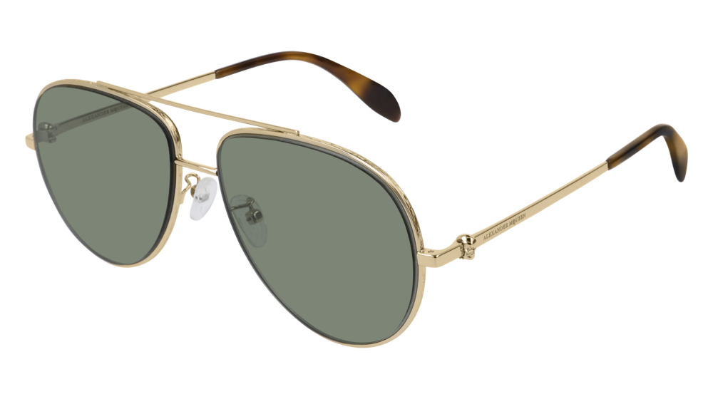 Alexander Mcqueen Sunglass Unisex Gold Gold Green