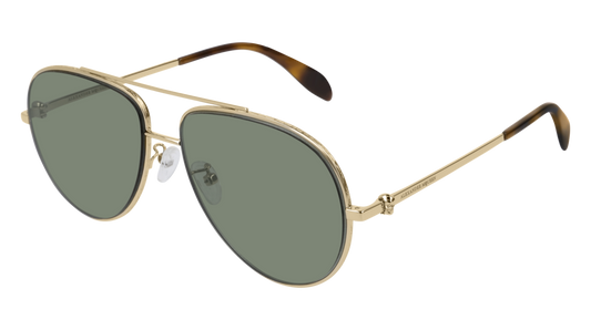 Alexander Mcqueen Sunglass Unisex Gold Gold Green