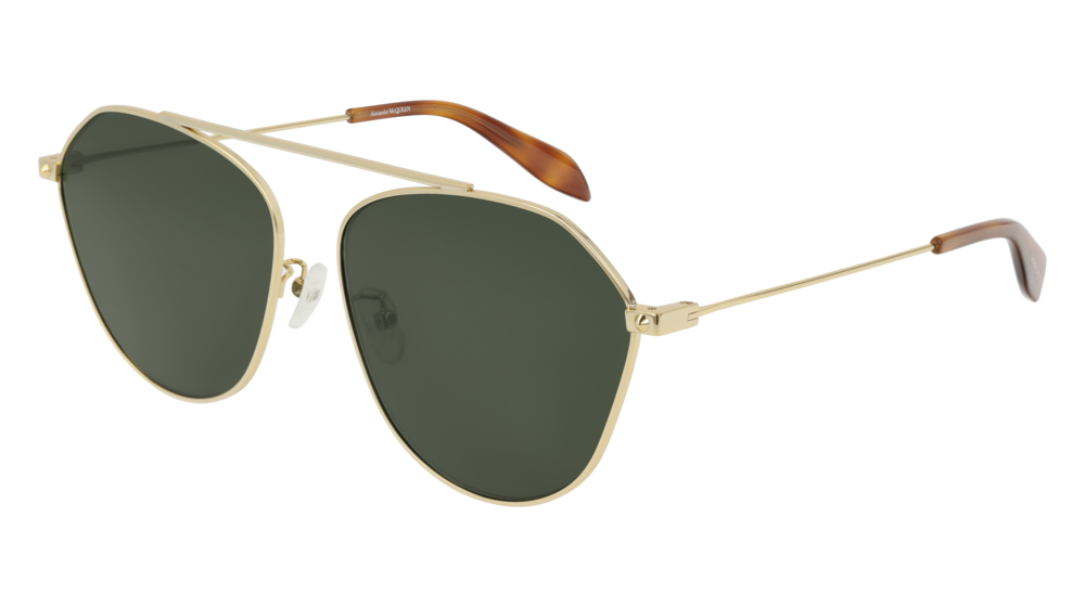 Alexander Mcqueen Sunglass Unisex Gold Gold Green