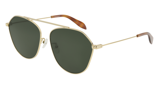 Alexander Mcqueen Sunglass Unisex Gold Gold Green