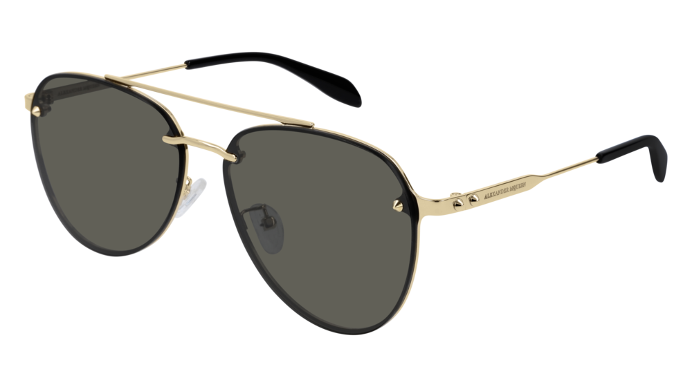 Alexander Mcqueen Sunglass Unisex Gold Gold Grey