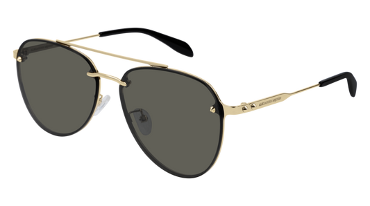 Alexander Mcqueen Sunglass Unisex Gold Gold Grey