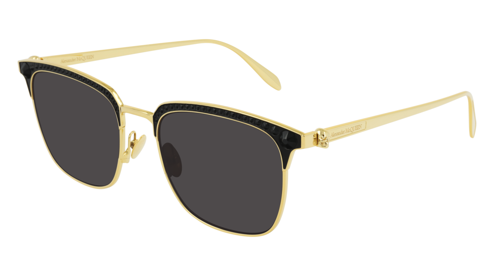 Alexander Mcqueen Sunglass Unisex Gold Gold Grey