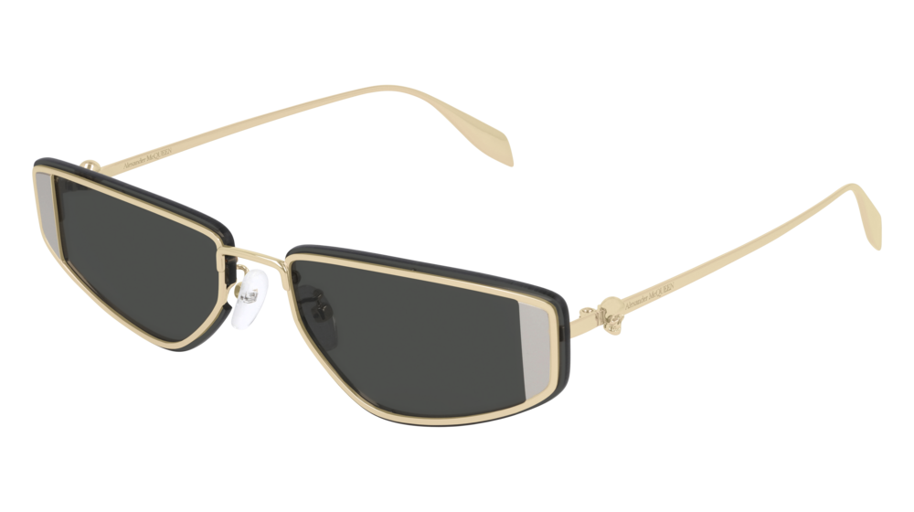 Alexander Mcqueen Sunglass Unisex Gold Gold Grey