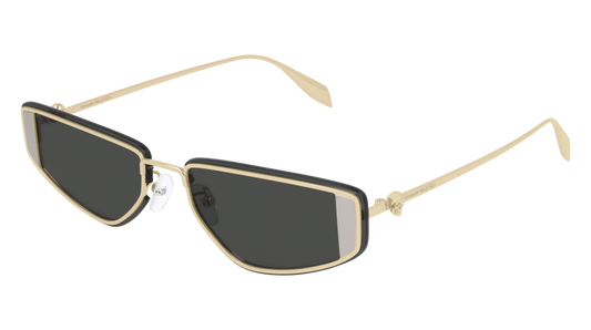 Alexander Mcqueen Sunglass Unisex Gold Gold Grey