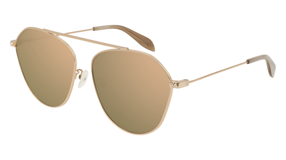 Alexander Mcqueen Sunglass Unisex Gold Gold Pink