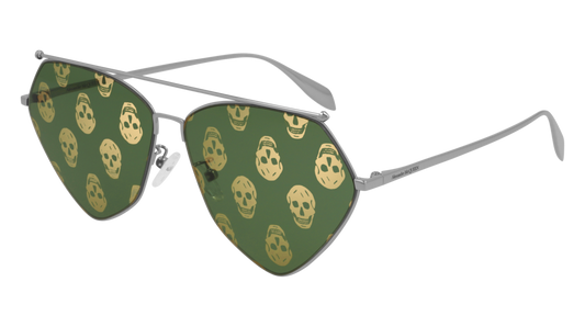 Alexander Mcqueen Sunglass Unisex Ruthenium Ruthenium Green