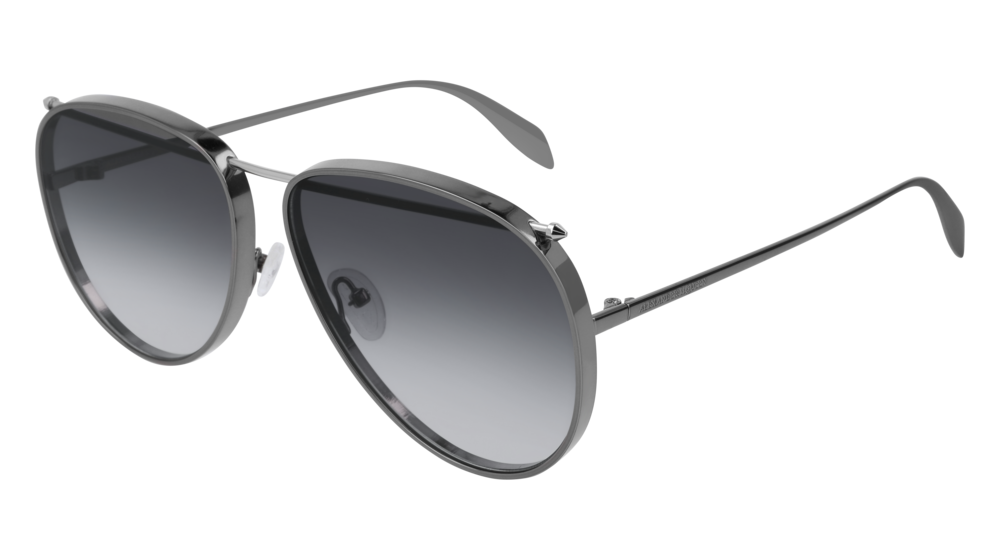 Alexander Mcqueen Sunglass Unisex Ruthenium Ruthenium Grey