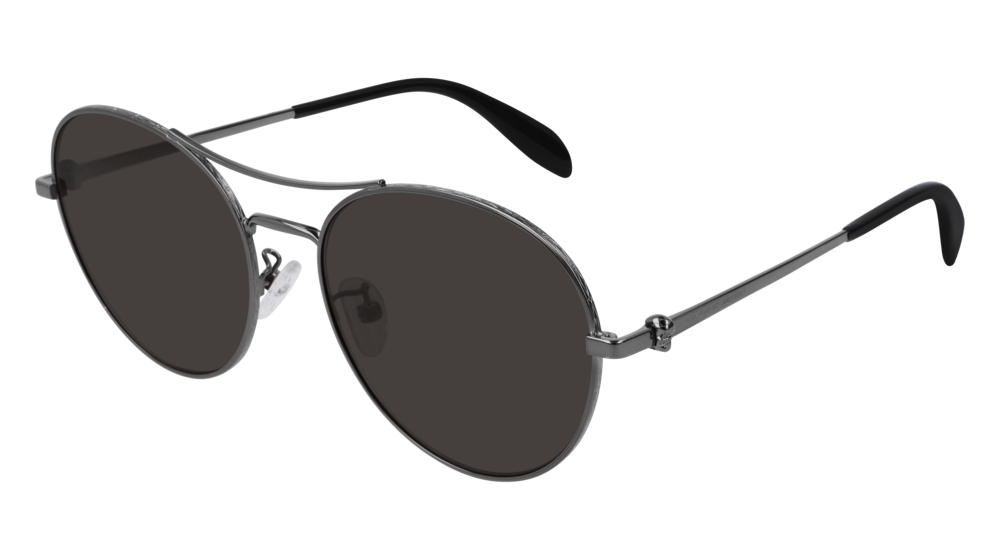 Alexander Mcqueen Sunglass Unisex Ruthenium Ruthenium Grey