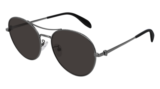 Alexander Mcqueen Sunglass Unisex Ruthenium Ruthenium Grey