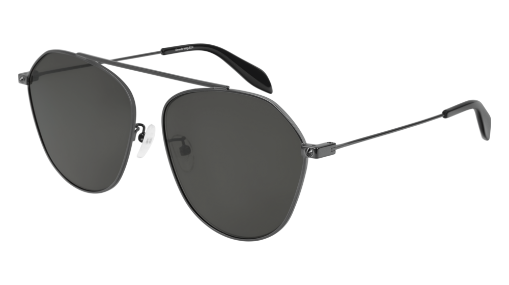 Alexander Mcqueen Sunglass Unisex Ruthenium Ruthenium Grey