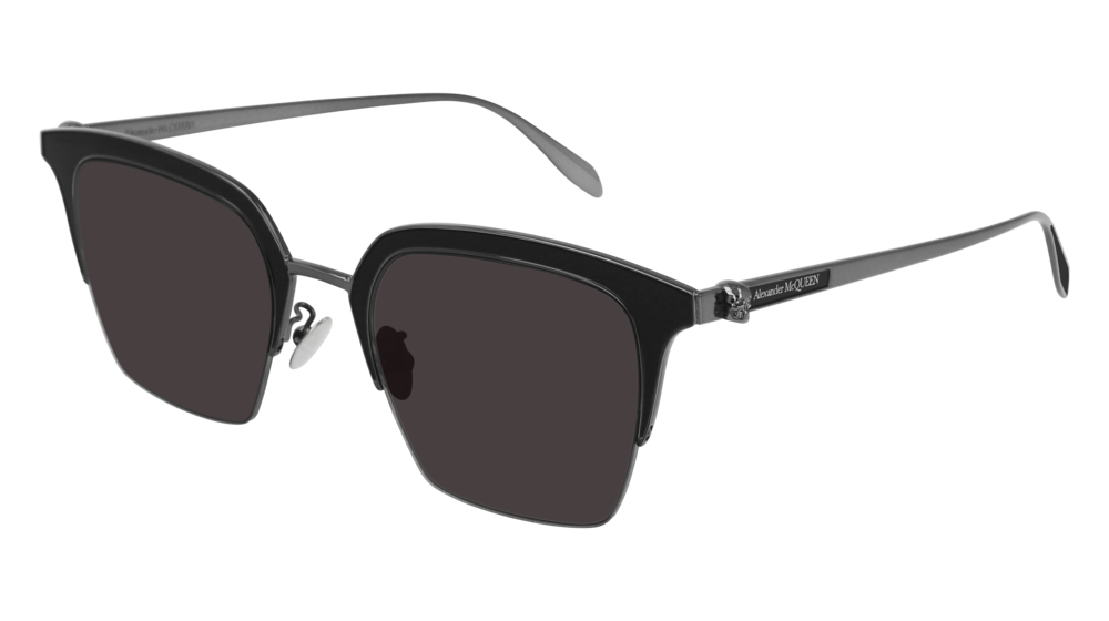 Alexander Mcqueen Sunglass Unisex Ruthenium Ruthenium Grey