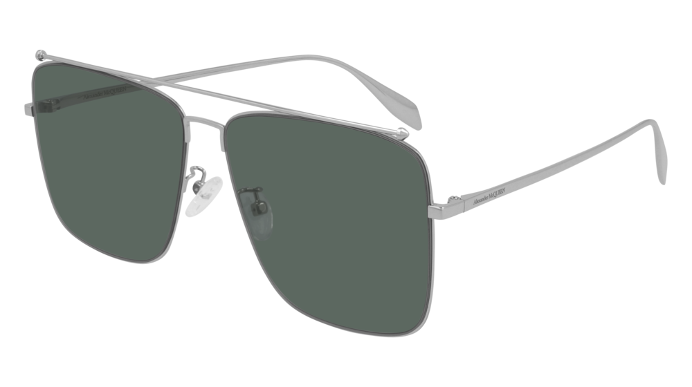 Alexander Mcqueen Sunglass Unisex Silver Silver Green