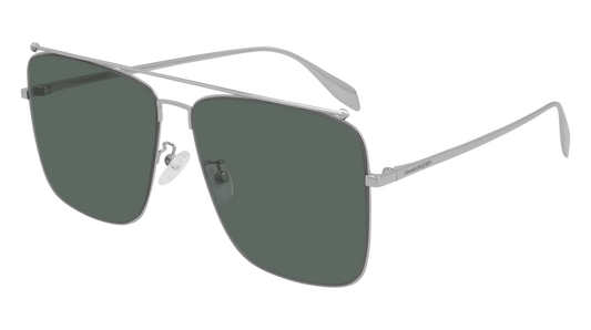 Alexander Mcqueen Sunglass Unisex Silver Silver Green