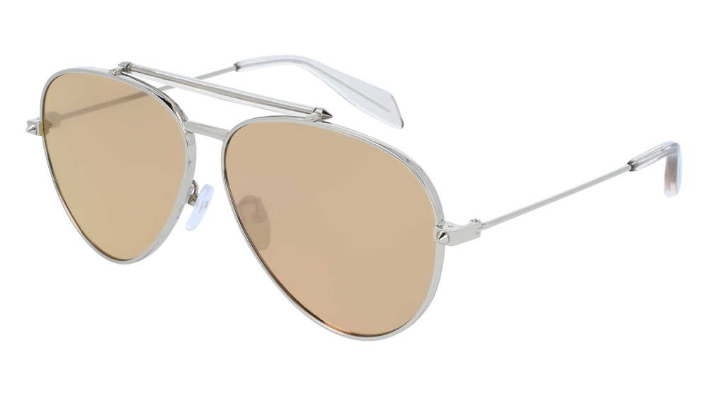 Alexander Mcqueen Sunglass Unisex Silver Silver Pink