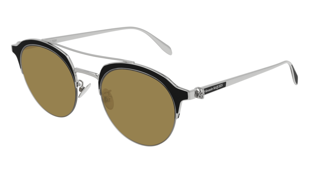 Alexander Mcqueen Sunglass Unisex Silver Silver Yellow