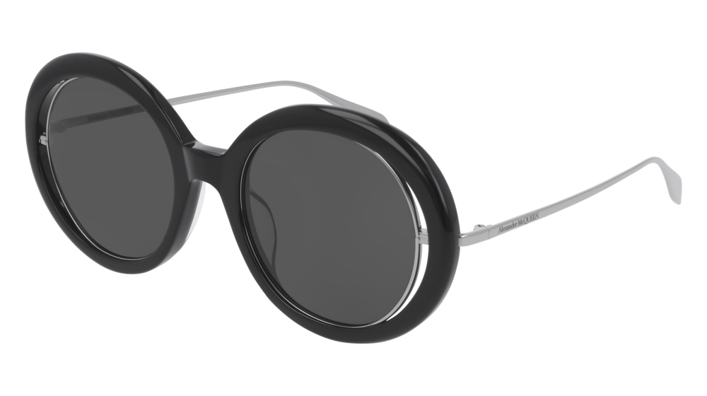 Alexander Mcqueen Sunglass Woman Black Ruthenium Grey