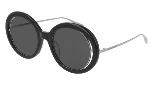 Alexander Mcqueen Sunglass Woman Black Ruthenium Grey