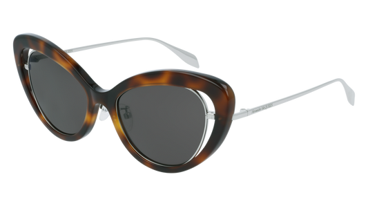 Alexander Mcqueen Sunglass Woman Havana Silver Grey