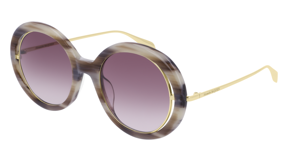 Alexander Mcqueen Sunglass Woman Pink Gold Violet