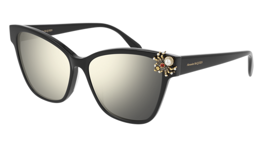 Alexander Mcqueen Sunglass Woman Black Black Gold