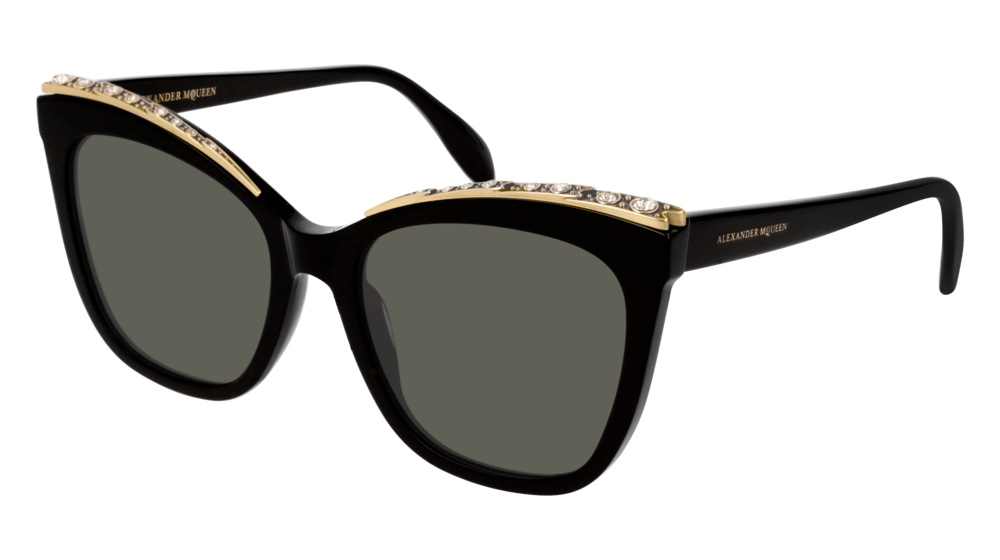 Alexander Mcqueen Sunglass Woman Black Black Grey